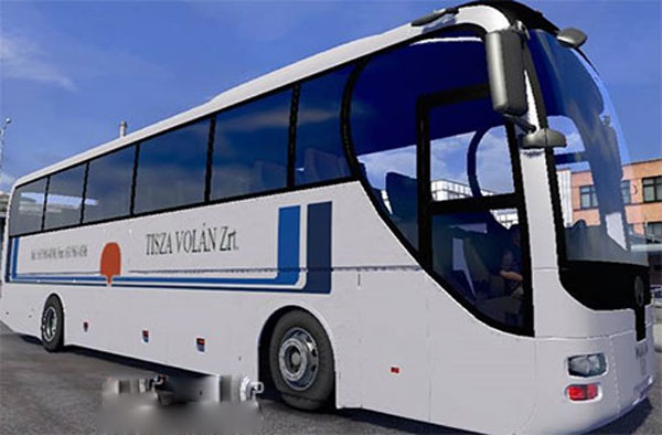 Tisza Volán MAN bus with interior