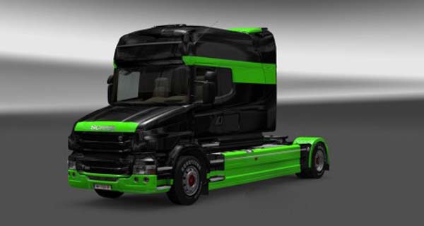 Scania T Black Green Skin