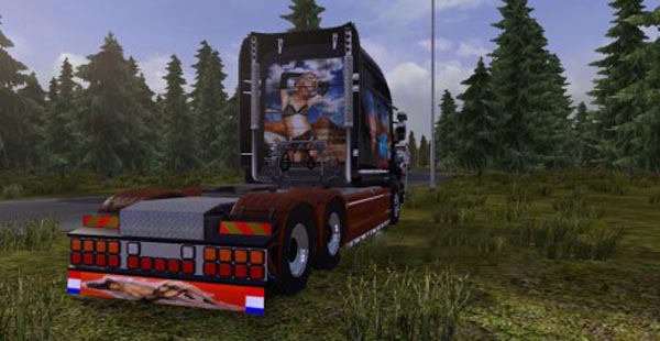 Scania T Woman and Car Skin