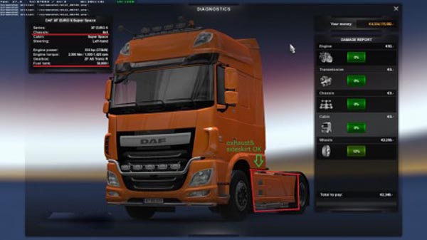 DAF XF Euro 6 Chassis and Fuel Tank