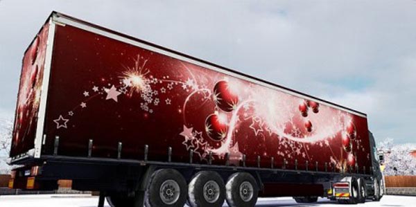 Trailer Wheels with Snow Textures