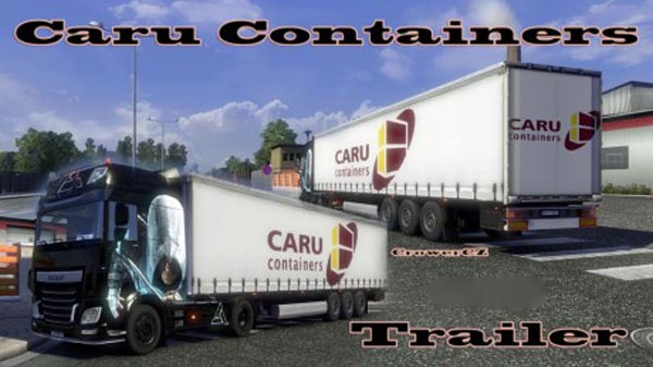 White Caru Containers Trailer