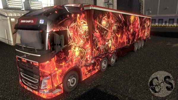 Volvo FH16 2013 (by ohaha) – Fire Devils Skin + Trailer Standalone