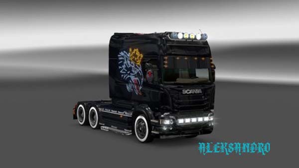 Scania RJL Neon V8 Skin