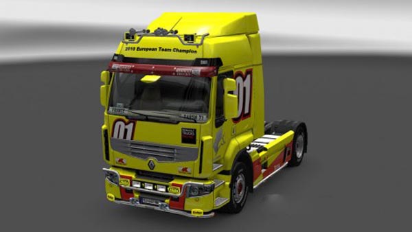 Renault Premium Racing Yellow Skin