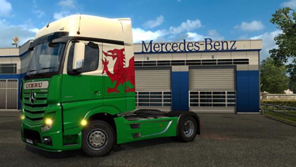 Mercedes Benz Actros MP4 Cymru Wales Skin