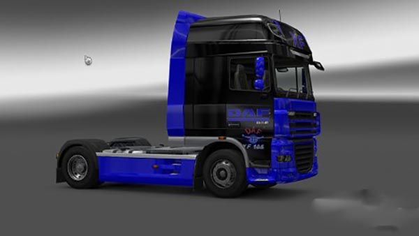 DAF XF 105 Black and Blue Skin