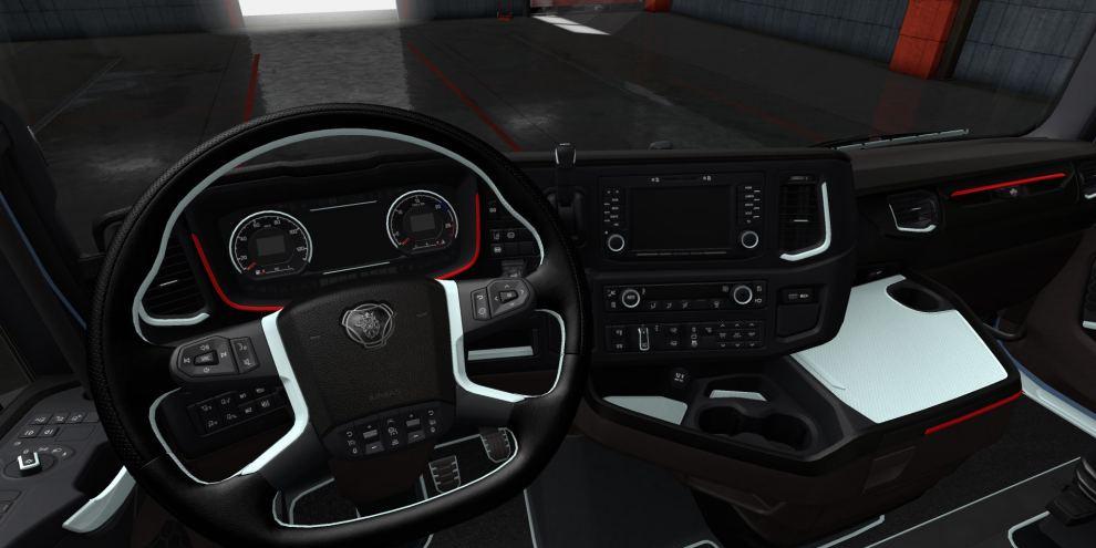 Scania S And R Black White Interior 1 35 X Ets2planet Net